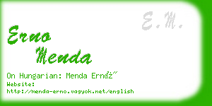 erno menda business card